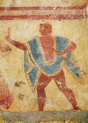 Danseuse en tunique verte, de la tombe de Giustiniani, milieu du 5ème siècle av. J.-C.